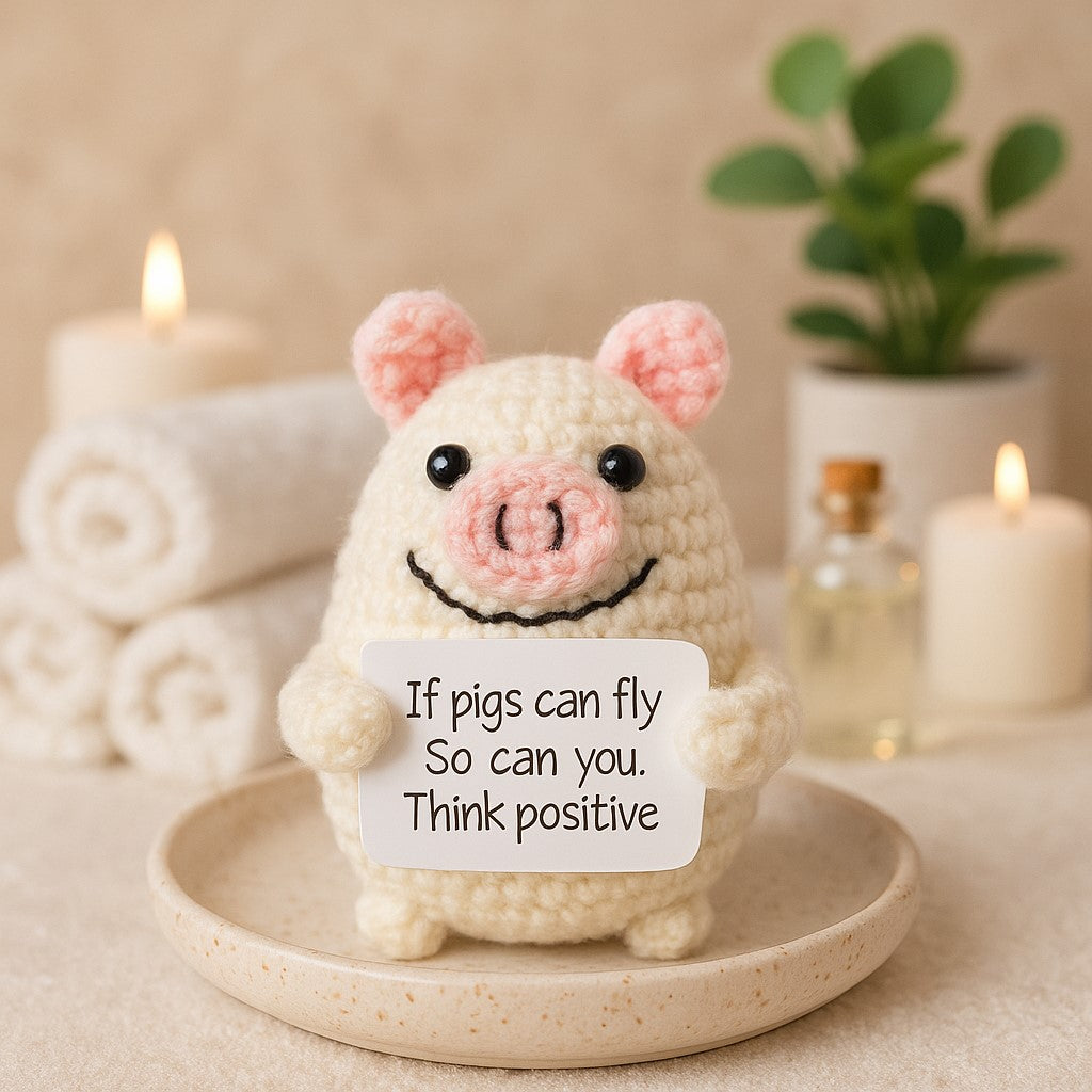 White Positive Pig Support Pet